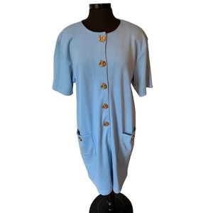 NWT Vintage Mark, Fore & Strike Button Front Dress Blue